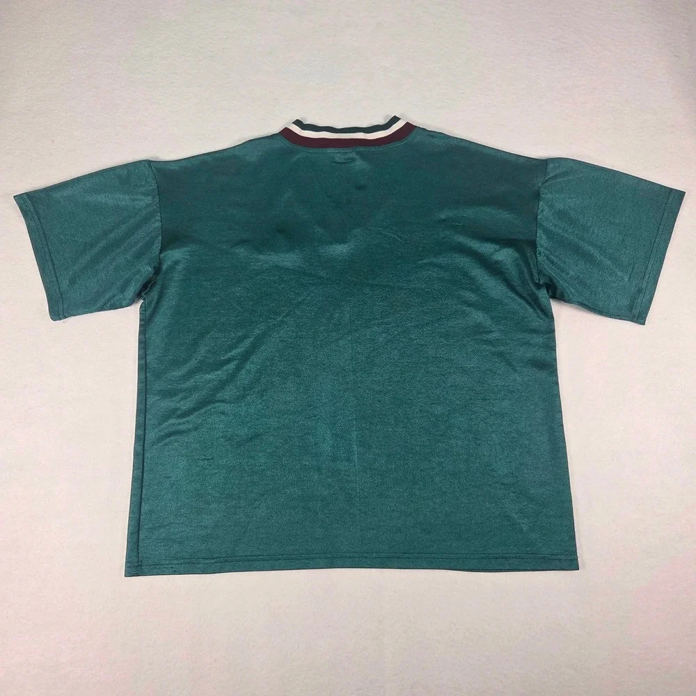 Vtg 90's Nike Team Sports Shinny Green V-Neck Soccer Jersey Mens XL Shirt Vintag